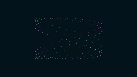 Neon pink digital dust particles flow on black screen seamless loop backgroun Stock Footage 341059632