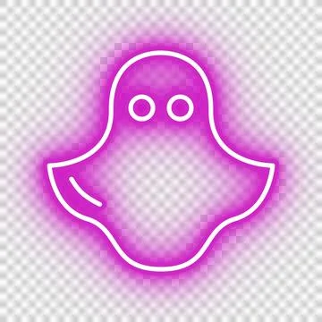 Neon pink ghost icon Stock Illustration