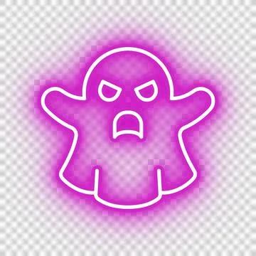 Neon pink ghost icon Stock Illustration
