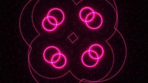 Neon pink glowing circular light forms. Stock Footage 334536778