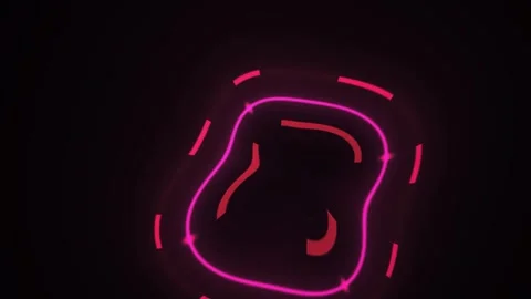 Neon Pink Glowing Line Abstract Symbol Morphing in Dark Space for Motion Gr.. Stock Footage 343738751