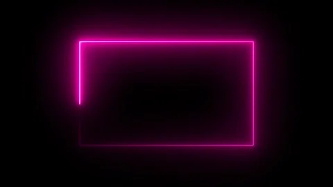 Neon pink glowing rectangle frame on black background with subtle gradient .. 動画素材 331566189