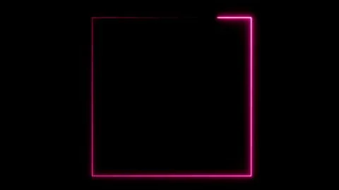 Neon pink glowing square frame element 스톡 일러스트