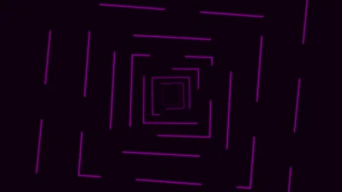 Neon pink glowing square tunnel motion graphics background 動画素材 345014223