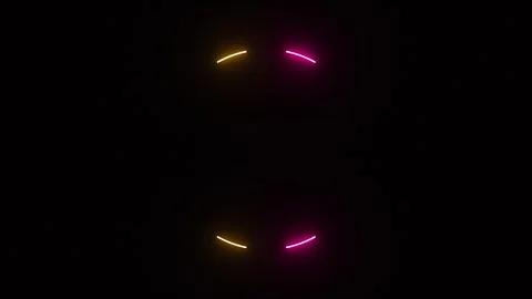 Neon pink golden circle frame loop on black background with flickering lights Stock Footage 340326587