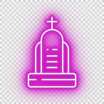 Neon pink grave icon Stock Illustration