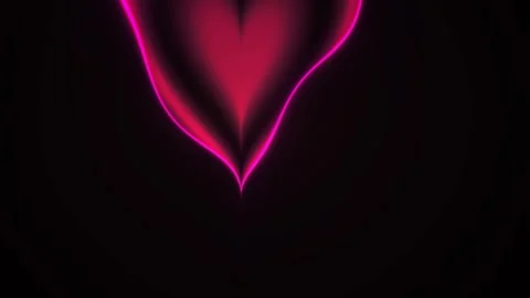 Neon pink heart shape abstract design. Stock Footage 340038519