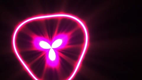 Neon pink heart shape light effect. Stock Footage 334536806