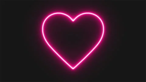 Neon Pink Heart Sign Loop Stock Footage 197764045