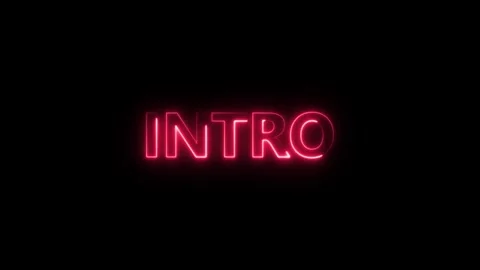 Neon pink intro text glowing on black background animated title sequence in.. Stock-Footage 338371740