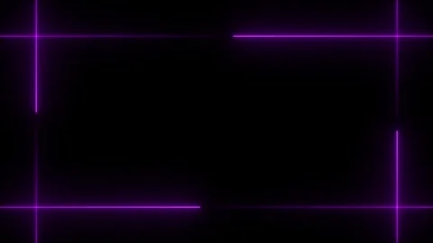 Neon pink laser frame with glowing scanlines animated on black background. .. Video stock 337496383