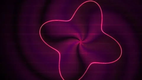 Neon pink light glowing four leaf clover shape. Stock Footage 336705350