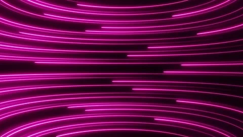 Neon pink light lines move from right to left in a semicircle on a dark Stock Footage 270381033