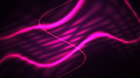 Neon pink light trails on dark background with grid pattern. Stock Footage 337487328