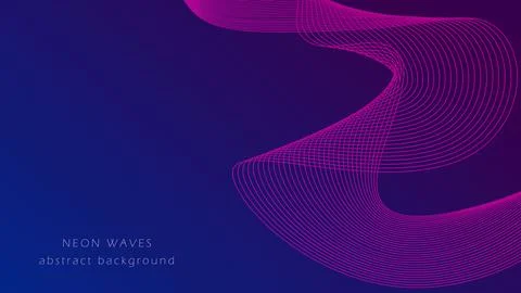 Neon pink light wave abstract template Stock Illustration