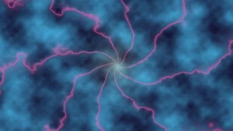 Neon Pink Lightning Lines on Blue Background Stock Footage 340636814
