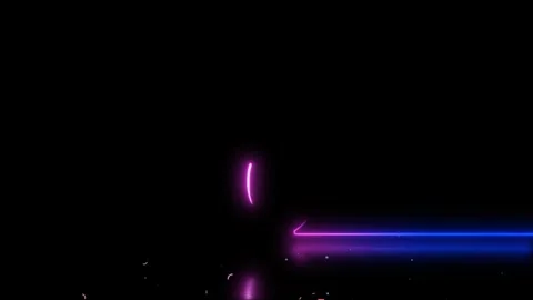 Neon pink number countdown sequence with floating colorful confetti particles Vidéo 344239081