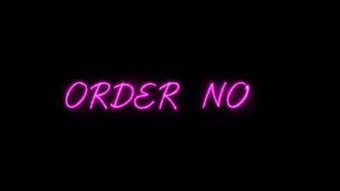 Neon pink order now text animation on black background, for e-commerce marke Stock Footage 346680451