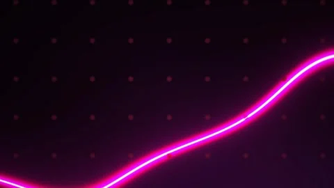 Neon Pink Oscillating Waveform Animation on Dark Grid Background. Stock Footage 340526451