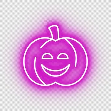 Neon pink pumpking icon Stock Illustration