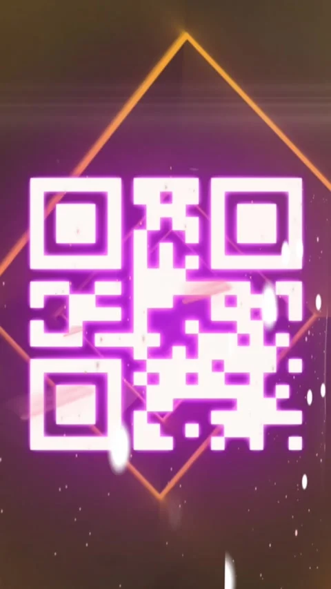 Neon pink qr code scanner against multiple screens with plexus networks on 動画素材 323151586