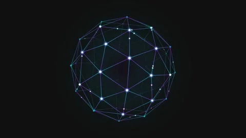 Neon Pink Quantum Geodesic Sphere Motion Graphic Loop Stock Footage 341329672