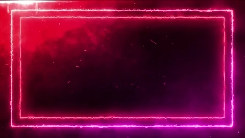 Neon Pink Rectangle Frame on Dark Background - Glowing Border Vidéo 329656961