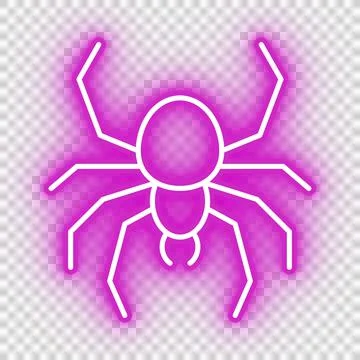 Neon pink spider icon Stock Illustration