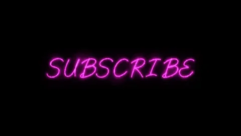 Neon pink subscribe button animation with glowing text effect for social media Stock Footage 346680449