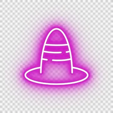 Neon pink witch hat icon Stock Illustration