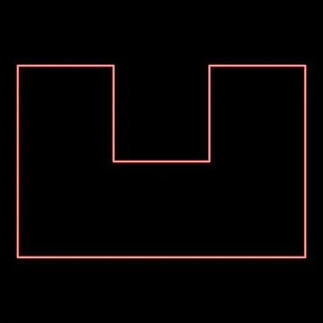 Neon pit with square hole ground dimple red color vector illustration image.. 스톡 일러스트