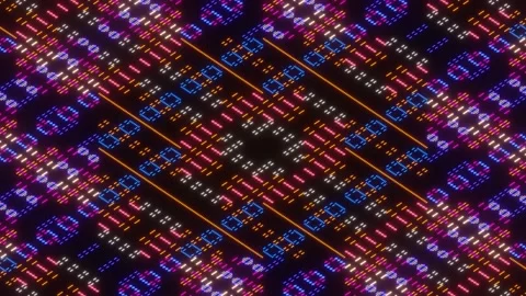 Neon Pixel Background VJ Loop Stock Footage 170689560
