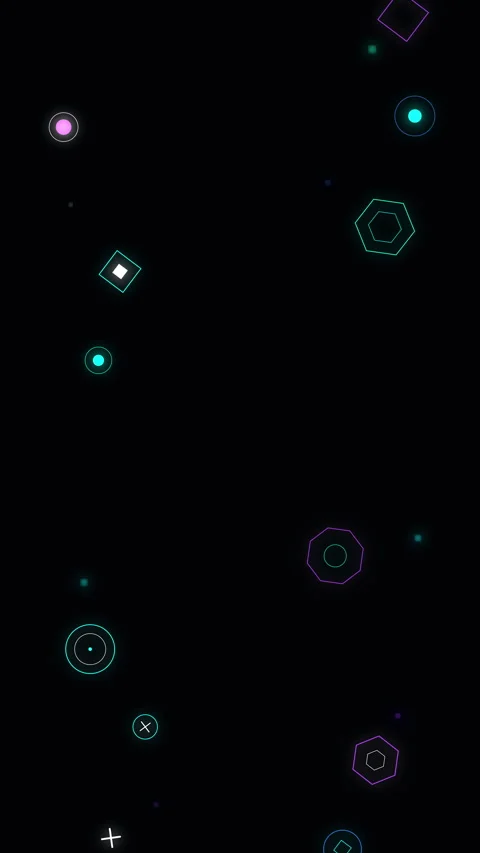 Neon pixel fireworks glowing animation with dark particle explosion Stock Footage 346545261