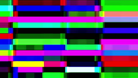 Neon pixelated glitch blocks, abstract vfx background Video stock 237537871
