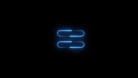 Neon play button icons glowing blue on black background digital media concept Illustrazione stock