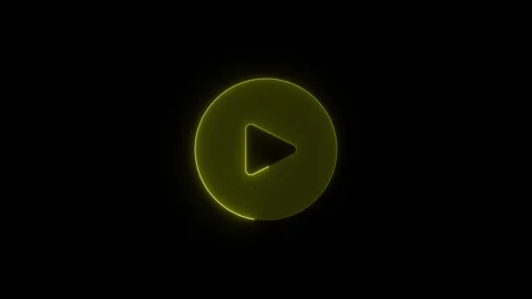 Neon play button loading animation on black background representing digital.. Stock Footage 345549596