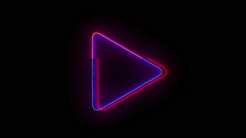 Neon Play Glitched shape design motion graphic. Stock Footage 154540319