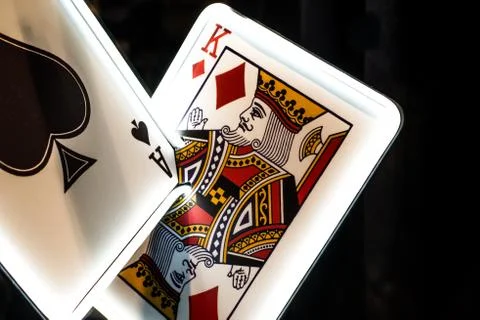 Neon playing cards Foto stock