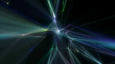 Neon plexuses are advancing towards the camera from the darkness. Stock Footage 123671034