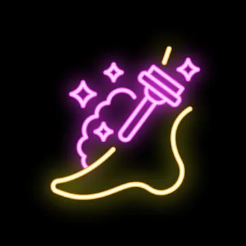 Neon plunger clearing clogged drain in bathtub or sink Stock Illustration