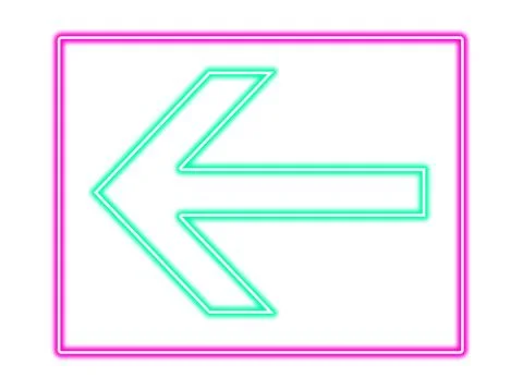 Neon pointer with arrow on white background Stock Photos