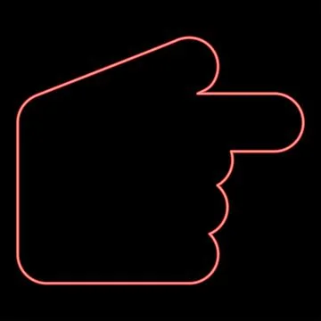 Neon pointer hand red color vector illustration flat style image 스톡 일러스트