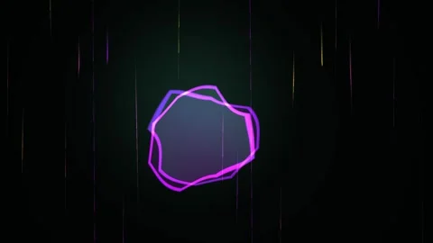 Neon Polygon Shapes Floating in Dark Space. Stock Footage 337487247