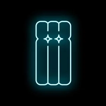 Neon pool float icon glowing on black background イラスト素材