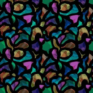 Neon pop art pattern. Imitation of chipped gems with colorful iridescent faces Stock Illustration