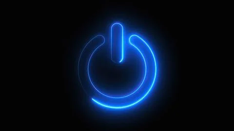Neon power button icon 스톡 일러스트