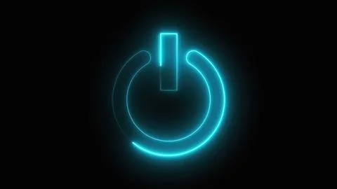 Neon power button icon 스톡 일러스트