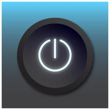 Neon power button. Stock Illustration