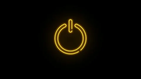 Neon Power Button or icon Glow and Pluse Animation Stock Footage 317693438
