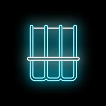Neon prison bars symbolizing confinement and punishment Stock Illustration